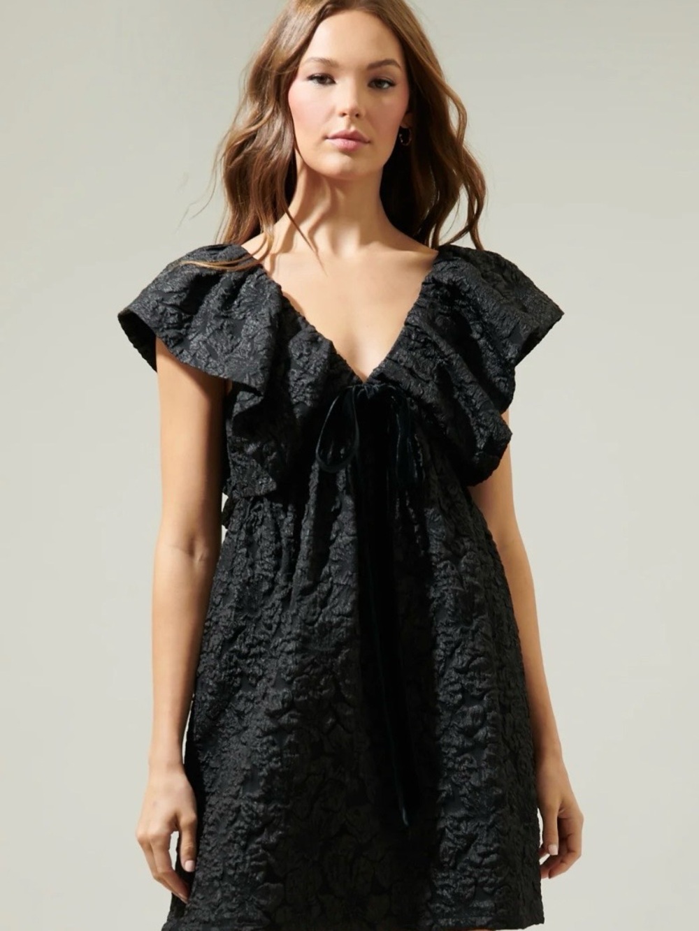 Sugarlips Arielle Jacquard Mini Babydoll Dress XS Black Whimsigoth - Picture 10 of 10